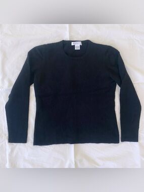 Wendy B. Cashmere Black Sweater Crew Neck size L Basic Minimalist